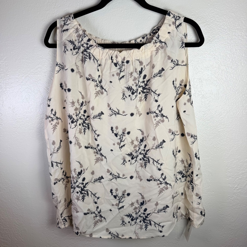 Ulla Johnson Women 4 Cream Thistle Floral 100% Silk Top Cottage Whimsy Designer